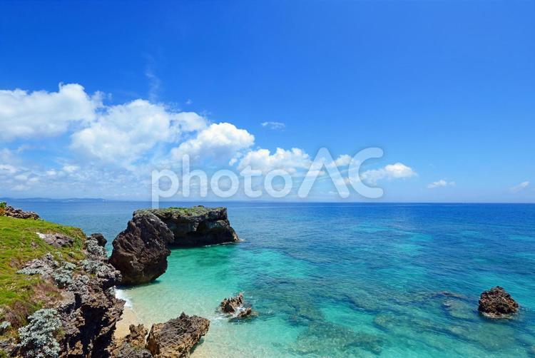 沖縄　美しい海　無人島 日本,沖縄,海の写真素材