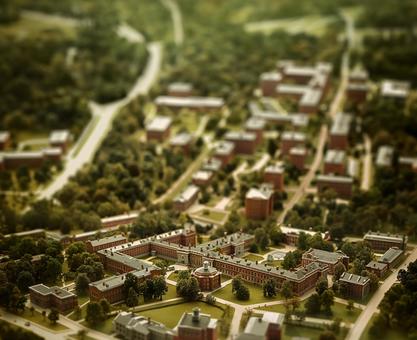 模型の大学キャンパス 模型の大学キャンパスの写真