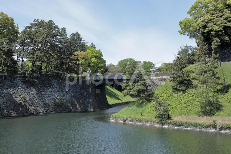 皇居二重橋 その２ 皇居,二重橋,観光スポットの写真素材
