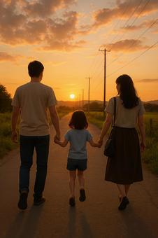 夕暮れの帰り道 夕暮れの帰り道の写真