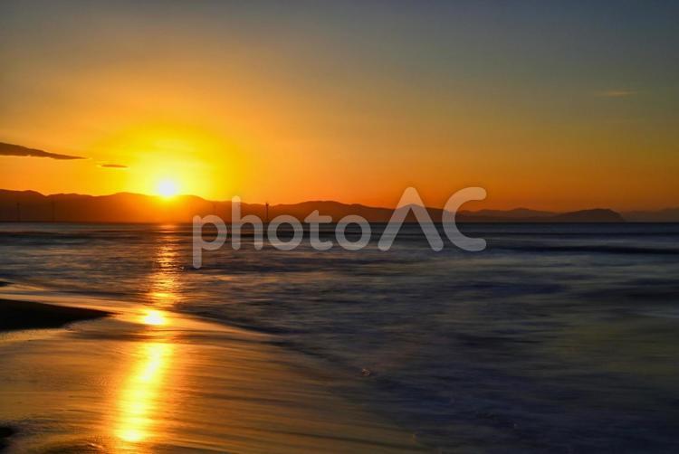 夕暮れの海 夕暮れの海,長秒撮影,長秒露光の写真素材