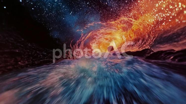 銀河の深淵に広がる、光と色の乱流 宇宙,銀河,星の写真素材