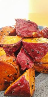 大学芋 さつまいも,大学芋,秋の写真素材