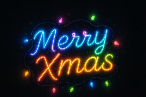 Merry Xmasのタイトル文字 Merry Xmasのタイトル文字の写真