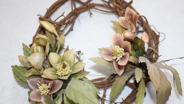 フラワーリース リース,フラワー,インテリアの写真素材