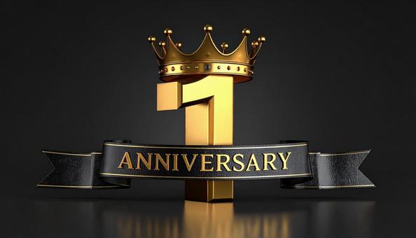 1周年記念のロゴ 1周年記念のロゴの写真