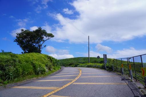 ドライブコース ドライブコース 自然,平尾台,車道の写真素材