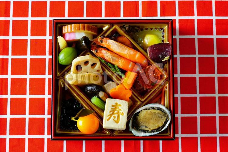 1人用おせち料理（上から） 1人用おせち,おせち,正月の写真素材