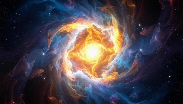 宇宙の中心から放たれる光の写真