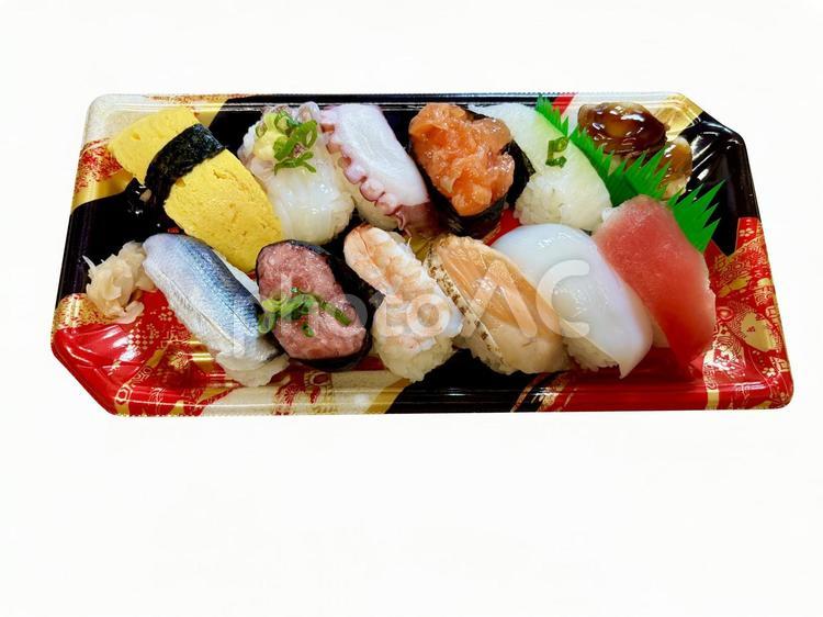スーパーのお寿司（切り抜き） 寿司,盛り合わせ,背景透明の写真素材