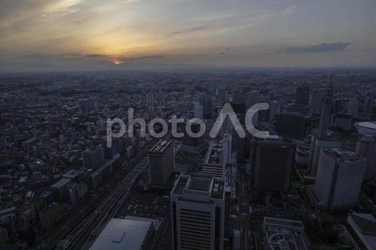横浜の夕焼け 夕焼け,絶景,景色の写真素材