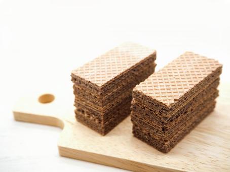 チョコウエハース 白背景 チョコウエハース 白背景の写真