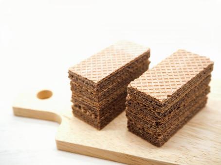 Chocolate wafer white background, JPG