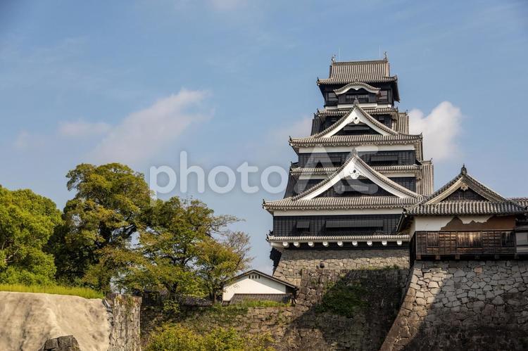 熊本城空中回廊から見た平左衛門丸五階櫓 熊本城,宇土櫓,平左衛門丸五階櫓の写真素材