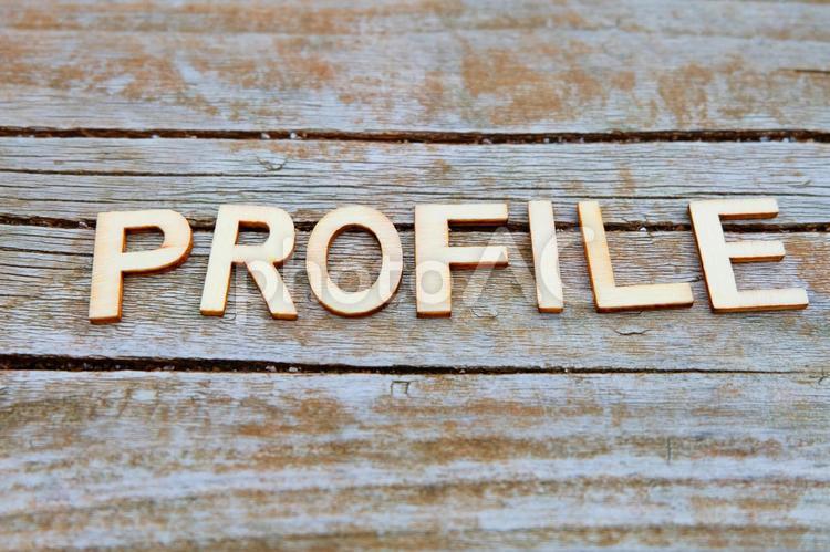 profileの文字 profile,アルファベット,パステルの写真素材