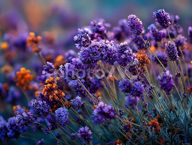 癒しの香りと色彩のラベンダー ラベンダー,花,紫の写真素材