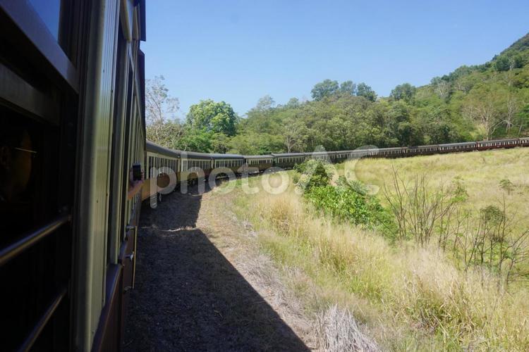 ケアンズのキュランダの列車 キュランダ,列車,ケアンズの写真素材