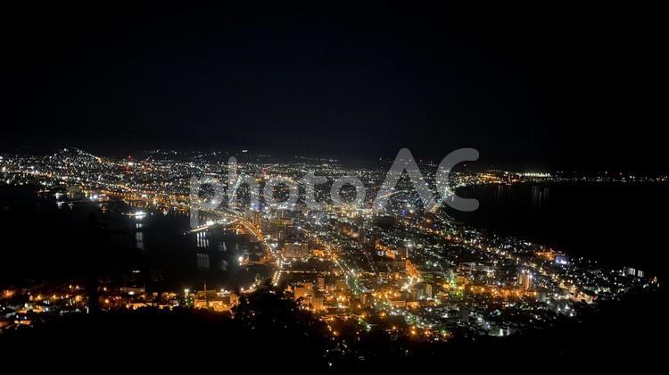 函館山　百万ドルの夜景 100万ドルの夜景,夜景,百万ドルの夜景の写真素材