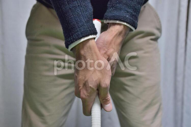 ゴルフ：ウィークグリップ basic,basisgrip,golferの写真素材