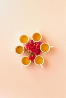 紅茶と花 紅茶と花 お茶,飲み物,カップの写真素材