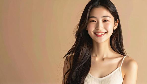 うつくしい女性、コピースペースの写真