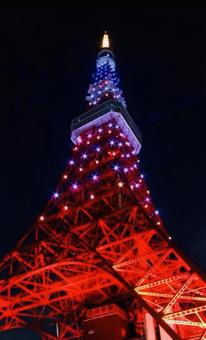Photo, tokyo tower, america, light up, 