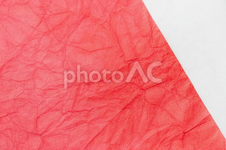 赤と白のツートンカラーの和紙 和紙,赤色,白の写真素材