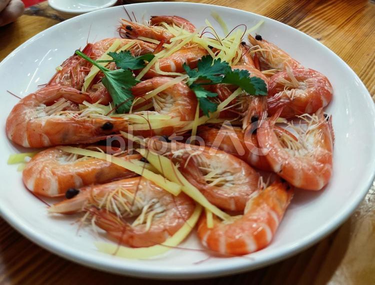 中華料理（エビ） エビ,海老,蒸料理の写真素材