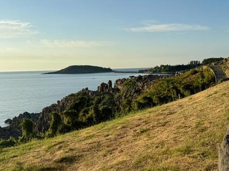 Tojinbo and Oshima in Fukui Prefecture on a summer evening, JPG