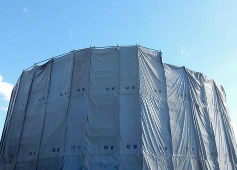 【工事写真】工事用シート 工事用シート,風景,景色の写真素材