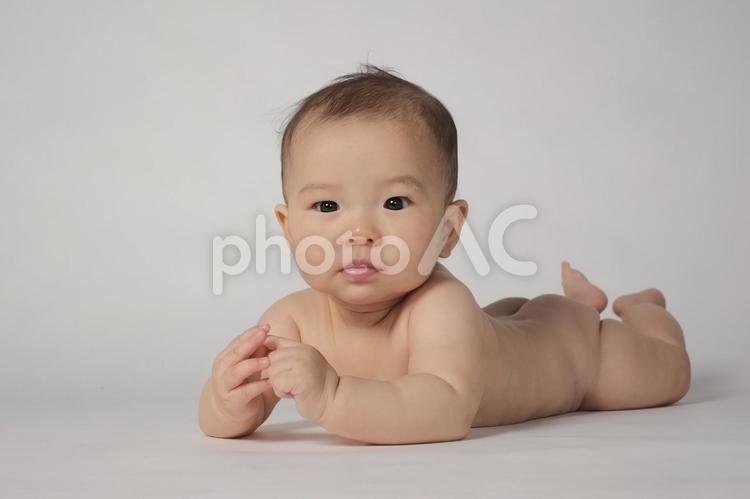 裸の赤ちゃん　８ 赤ちゃん,日本人,裸の写真素材