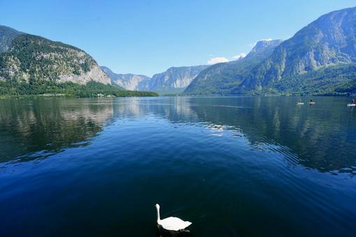 美しいハルシュタット湖の景色 美しいハルシュタット湖の景色 ハルシュタット,オーストリア,世界遺産の写真素材