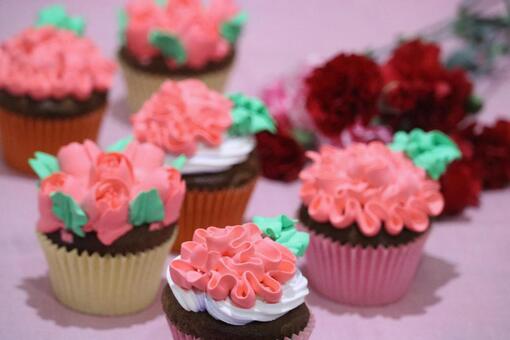 cupcake, cupcake, คัพเค้ก, ร้านเค้ก, ดอกไม้,