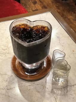 Photo, coffee, ice, heart mark, 