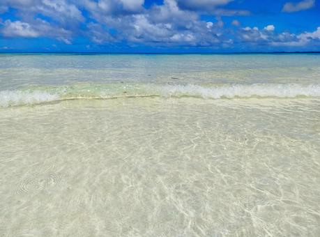 透明な波が打ち寄せる海辺 透明な波が打ち寄せる海辺の写真
