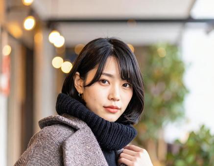 秋冬ファッション女性ポートレート 秋冬ファッション女性ポートレートの写真