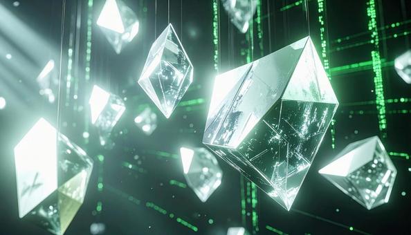 サイバースペースに浮かぶ透明な多面体 サイバースペースに浮かぶ透明な多面体の写真