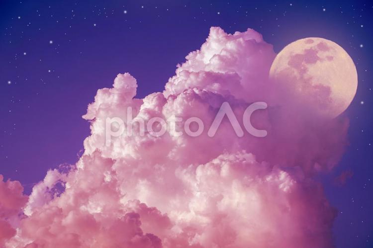 可愛い幻想的な背景素材　宇宙 空撮,屋外,スカイの写真素材