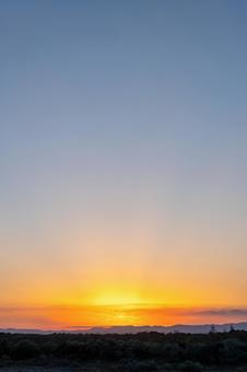 真っ赤な夕焼けの写真