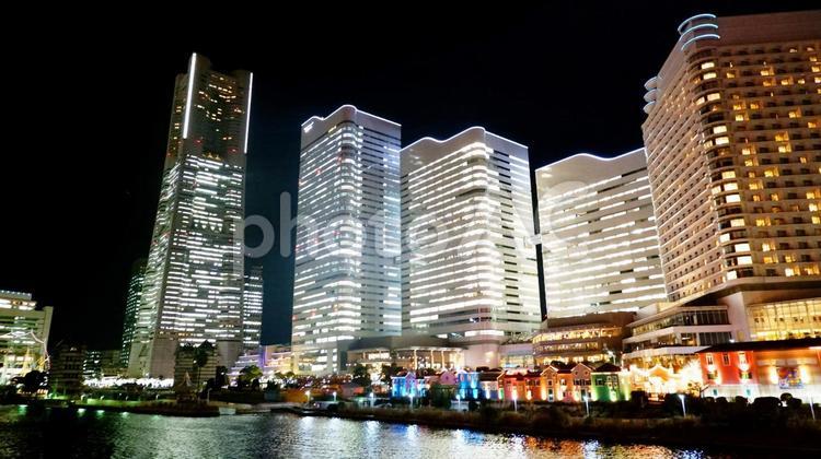 みなとみらいの夜景 みなとみらい,夜景,夜の写真素材