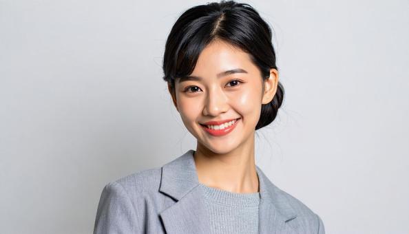 カットモデル笑顔の女性 カットモデル笑顔の女性の写真