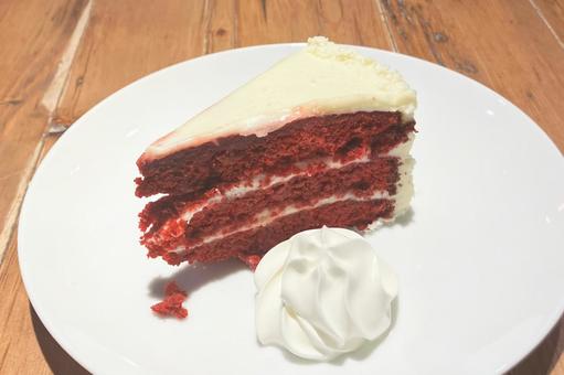レッドベルベットケーキ レッドベルベットケーキ レッドベルベットケーキ,ケーキ,甘いの写真素材