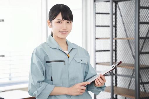 Japanese female worker inspecting housing equipment, fem, worker, listrik, JPG