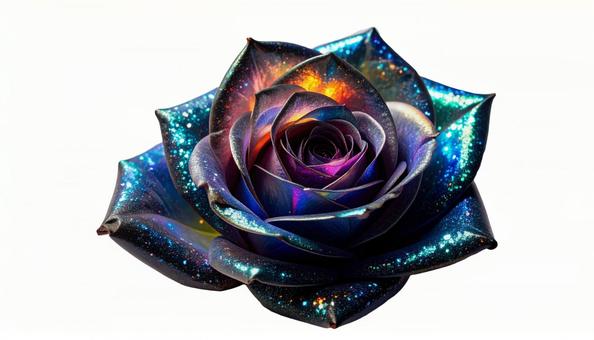 宇宙色に輝く幻想的な薔薇(背景透過) 宇宙色に輝く幻想的な薔薇(背景透過)の写真