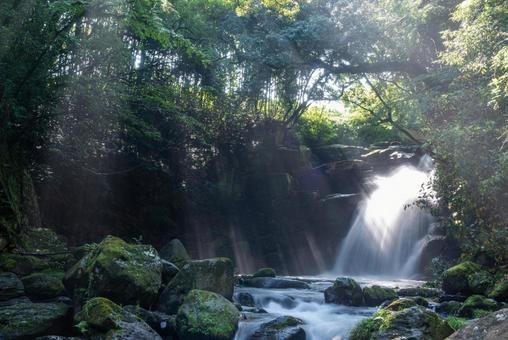 熊本県　夏の夫婦滝 熊本県,熊本,九州の写真素材