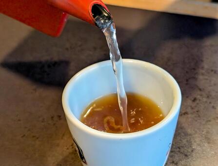 蕎麦湯 蕎麦湯,そば湯,ゆで汁の写真素材