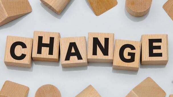 積み木に文字　CHANGE 1 change,チェンジ,変化の写真素材