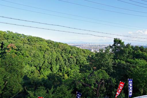 山から見下ろす大阪都心 山から見下ろす大阪都心 超望遠,街並み,大阪都心の写真素材