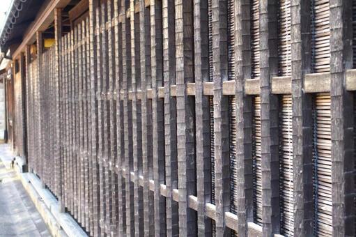 家屋の格子　奈良町の風景　格子戸・格子窓 格子,格子戸,格子窓の写真素材