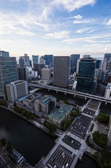 都市景観 ステーションワン,淀屋橋,大阪の写真素材